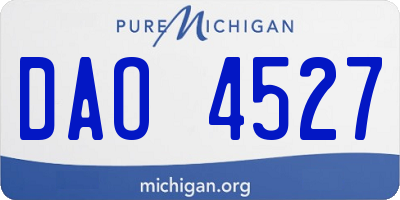 MI license plate DAO4527