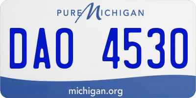 MI license plate DAO4530