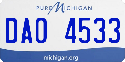 MI license plate DAO4533