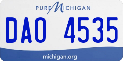 MI license plate DAO4535
