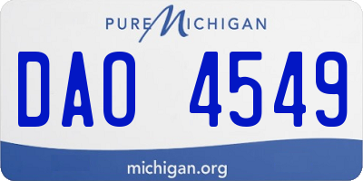 MI license plate DAO4549