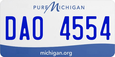 MI license plate DAO4554