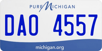 MI license plate DAO4557