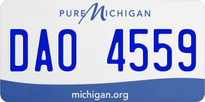 MI license plate DAO4559