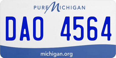 MI license plate DAO4564