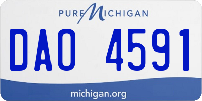 MI license plate DAO4591