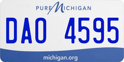 MI license plate DAO4595