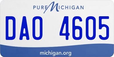 MI license plate DAO4605