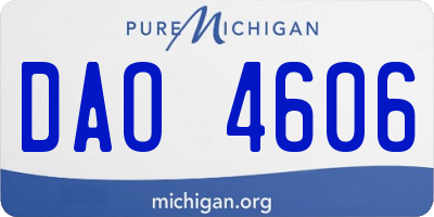 MI license plate DAO4606