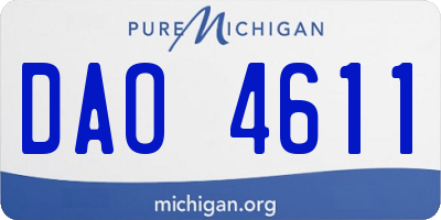 MI license plate DAO4611