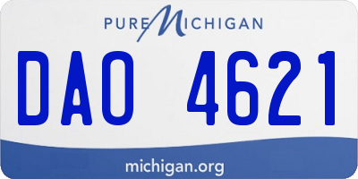 MI license plate DAO4621