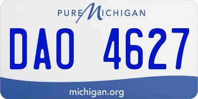 MI license plate DAO4627