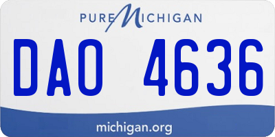 MI license plate DAO4636