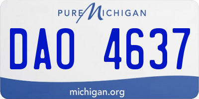 MI license plate DAO4637