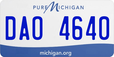 MI license plate DAO4640