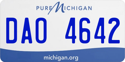 MI license plate DAO4642