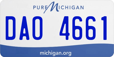 MI license plate DAO4661