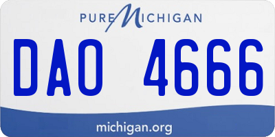 MI license plate DAO4666