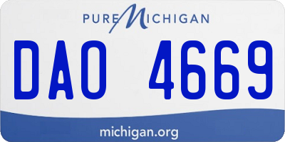 MI license plate DAO4669