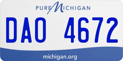 MI license plate DAO4672