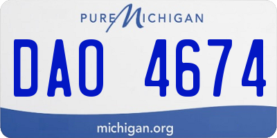 MI license plate DAO4674