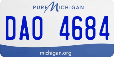 MI license plate DAO4684