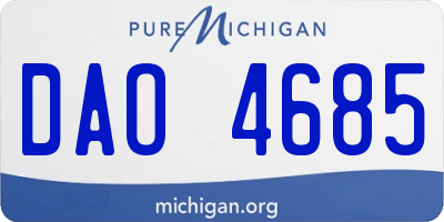 MI license plate DAO4685