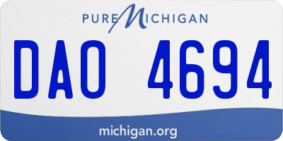 MI license plate DAO4694