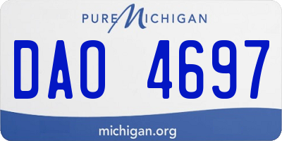 MI license plate DAO4697