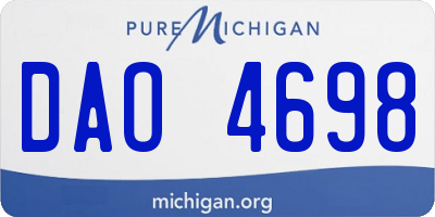 MI license plate DAO4698