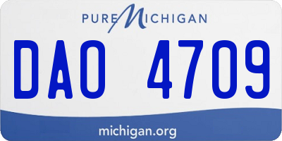 MI license plate DAO4709