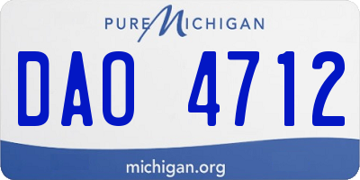 MI license plate DAO4712