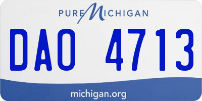 MI license plate DAO4713