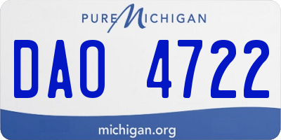 MI license plate DAO4722
