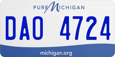 MI license plate DAO4724