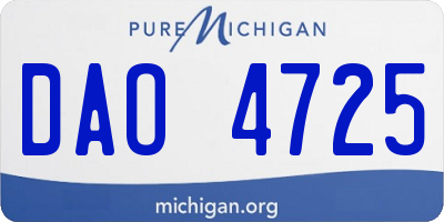 MI license plate DAO4725