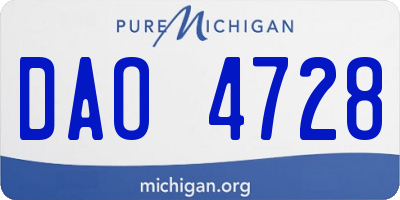 MI license plate DAO4728