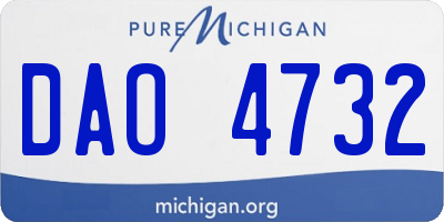 MI license plate DAO4732