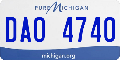 MI license plate DAO4740