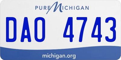 MI license plate DAO4743