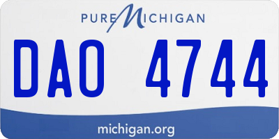MI license plate DAO4744