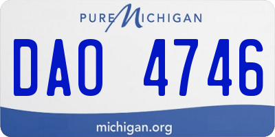 MI license plate DAO4746