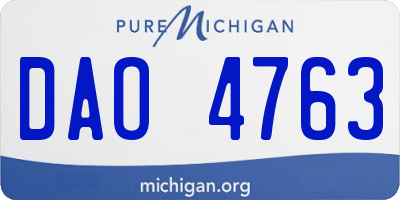 MI license plate DAO4763
