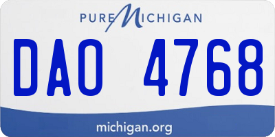 MI license plate DAO4768