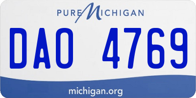 MI license plate DAO4769