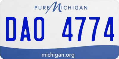 MI license plate DAO4774