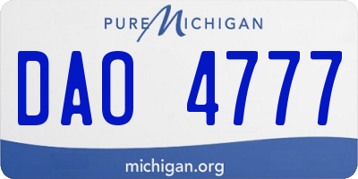 MI license plate DAO4777