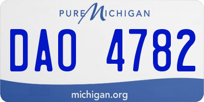 MI license plate DAO4782