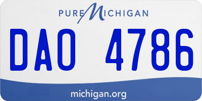 MI license plate DAO4786