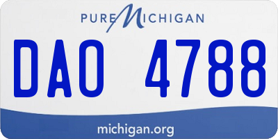 MI license plate DAO4788